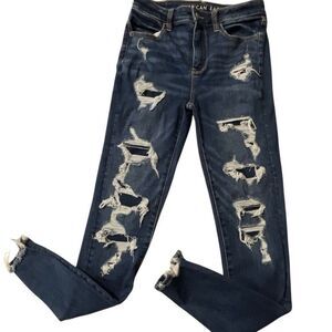 American Eagle Women’s Next Level Stretch Distressed Skinny Jeans